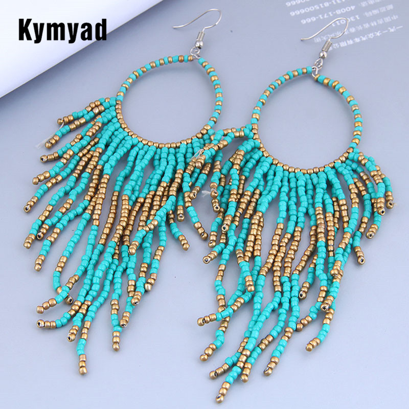Ethnic Fashion Trends 2025 - ต่างหู Kymyad 2025 เทรนด์ใหม่ต่างหูห้อยยาวต่างหูวินเทจเครื่องประดับแฟชั่นต่างหูหญิงพู่ลูกปัดโซ่ต่างหู