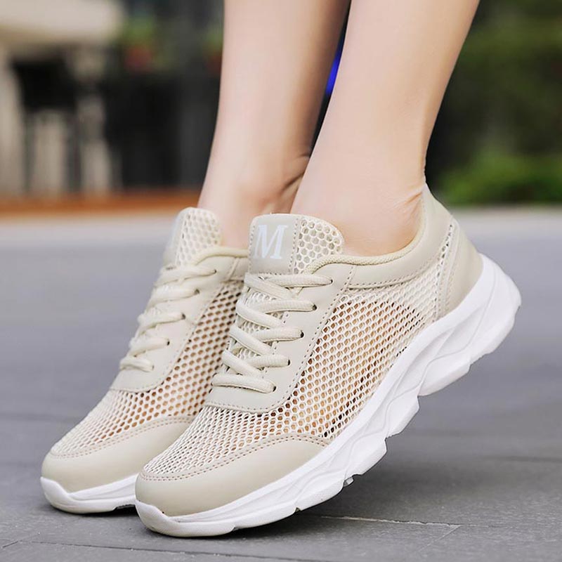 Ethnic Fashion Uk - ฤดูร้อน Breathable รองเท้าผ้าใบผู้หญิงตาข่ายผู้หญิงกีฬารองเท้าน้ําหนักเบารองเท้าผู้หญิง T ใหม่ 2019