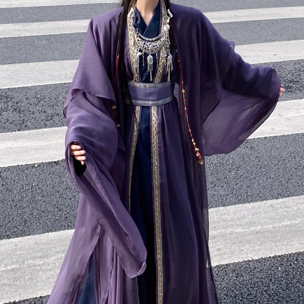 Ethnic Style - ชุดแสดงสไตล์ชนเผ่ามี้อา๋ว๋อแบบฮั่นฝูจีนใหม่ปี 2025 ชุดเดินทางถ่ายภาพ