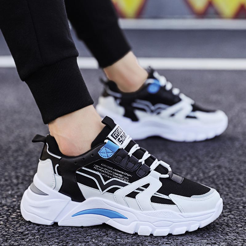 Ethnic Fashion Uk - ขนาดใหญ่ Chunky ความสูงรองเท้าผ้าใบผู้หญิงกีฬารองเท้า Man Running รองเท้าผู้ชายกีฬารองเท้าสำหรับชายสีดำสีน้ำเงินสีขาว