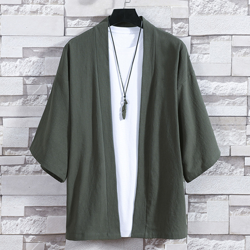 ผู้ชายกิโมโนคาร์ดิแกนญี่ปุ่นแจ - Haori Japanese Jacket บทวิจารณ์และราคา