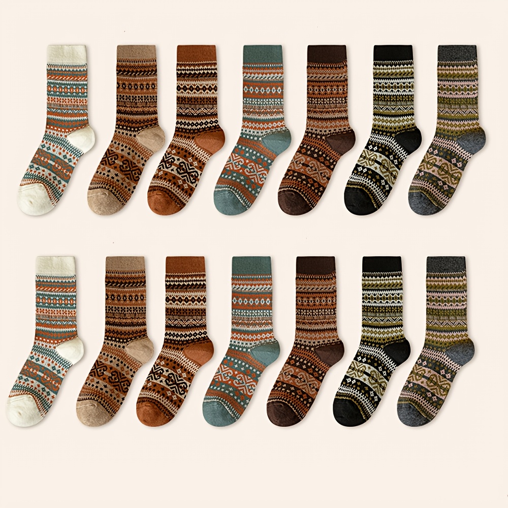 ถุงเท้ายาวกลางน่อง 7 สีย้อนยุค - Ethnic Fashion Designer บทวิจารณ์และราคา