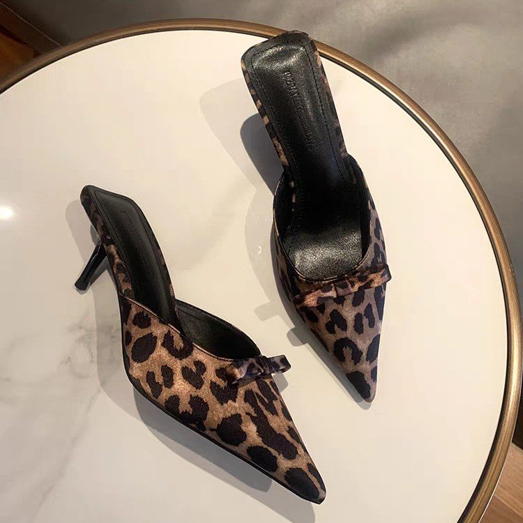 รองเท้าส้นสูงแบบสวมลายเสือดาวส - Ethnic Fashion For Women บทวิจารณ์และราคา