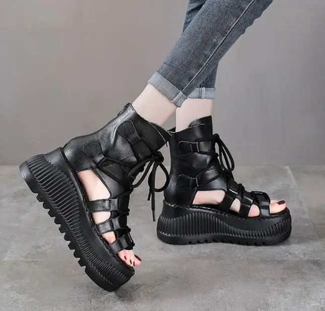 8 ซม.วัวแท้หนังข้อเท้า Booties - Ethnic Fashion For Women บทวิจารณ์และราคา