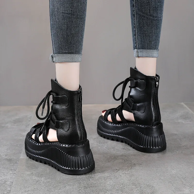 8 ซม.วัวแท้หนังข้อเท้า Booties - Ethnic Fashion For Women บทวิจารณ์และราคา