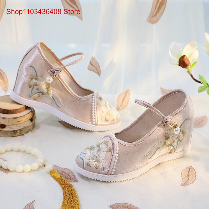 รองเท้าผ้าเสริมส้นหนาแบบใหม่ น - Ethnic Style บทวิจารณ์และราคา