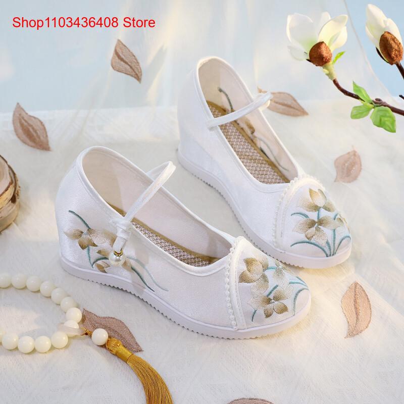 รองเท้าผ้าเสริมส้นหนาแบบใหม่ น - Ethnic Style บทวิจารณ์และราคา