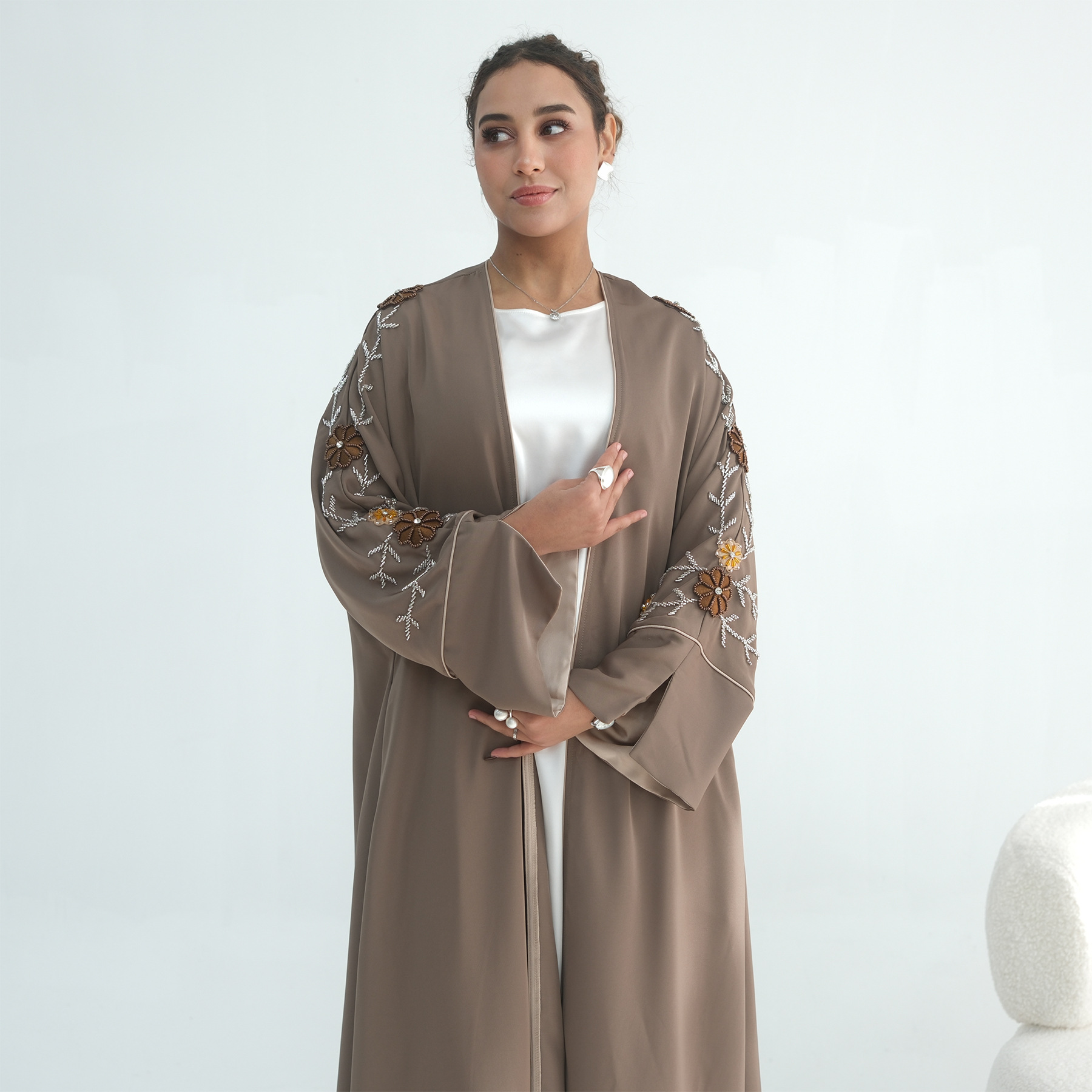 ชุดอาบายะปักลายประดับลูกปัดสำห - Jalabiya Women Arabic บทวิจารณ์และราคา