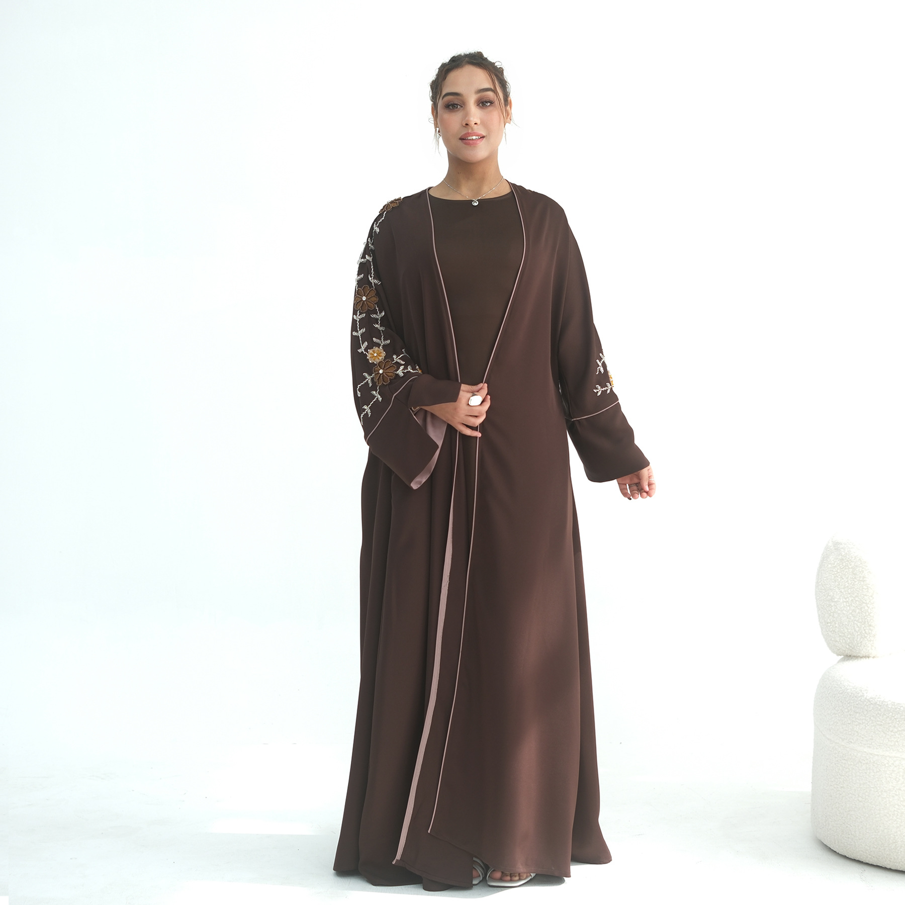 ชุดอาบายะปักลายประดับลูกปัดสำห - Jalabiya Women Arabic บทวิจารณ์และราคา