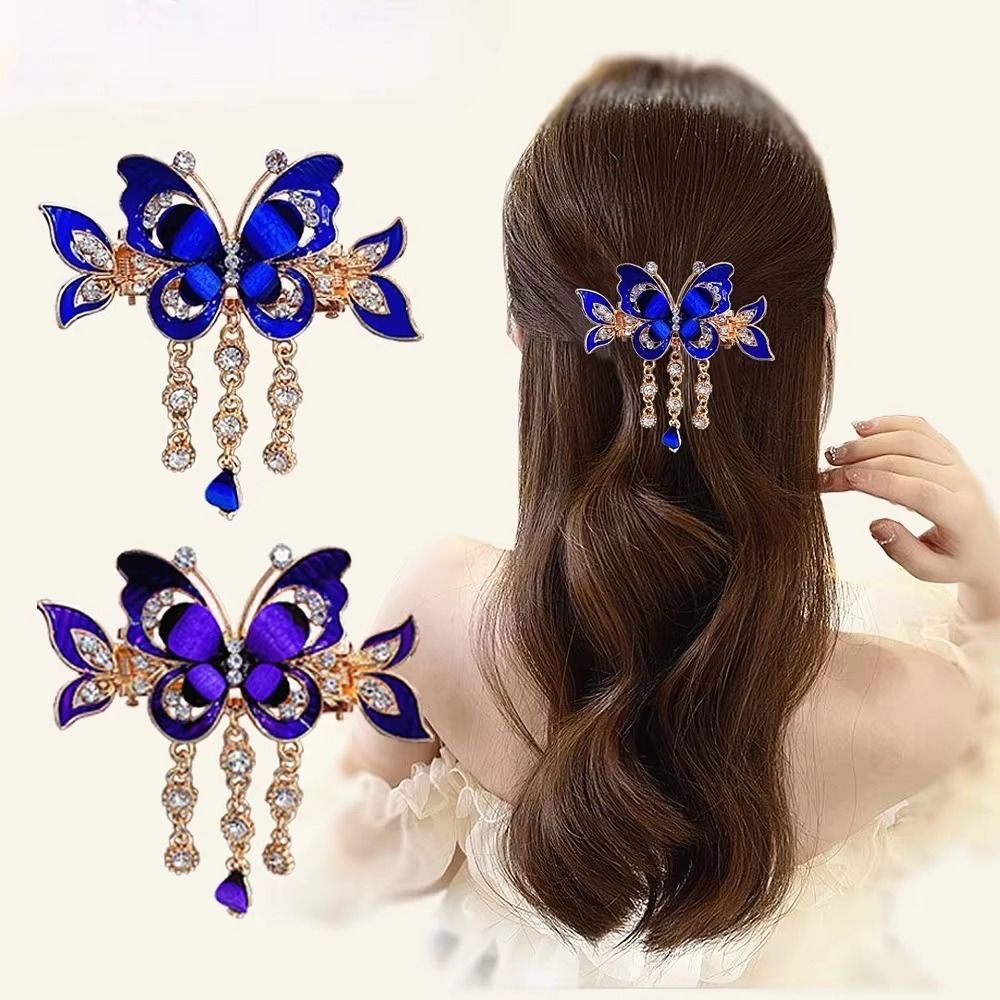 กิ๊บติดผมรูปผีเสื้อประดับเพชร  - Ethnic Fashion Designer บทวิจารณ์และราคา