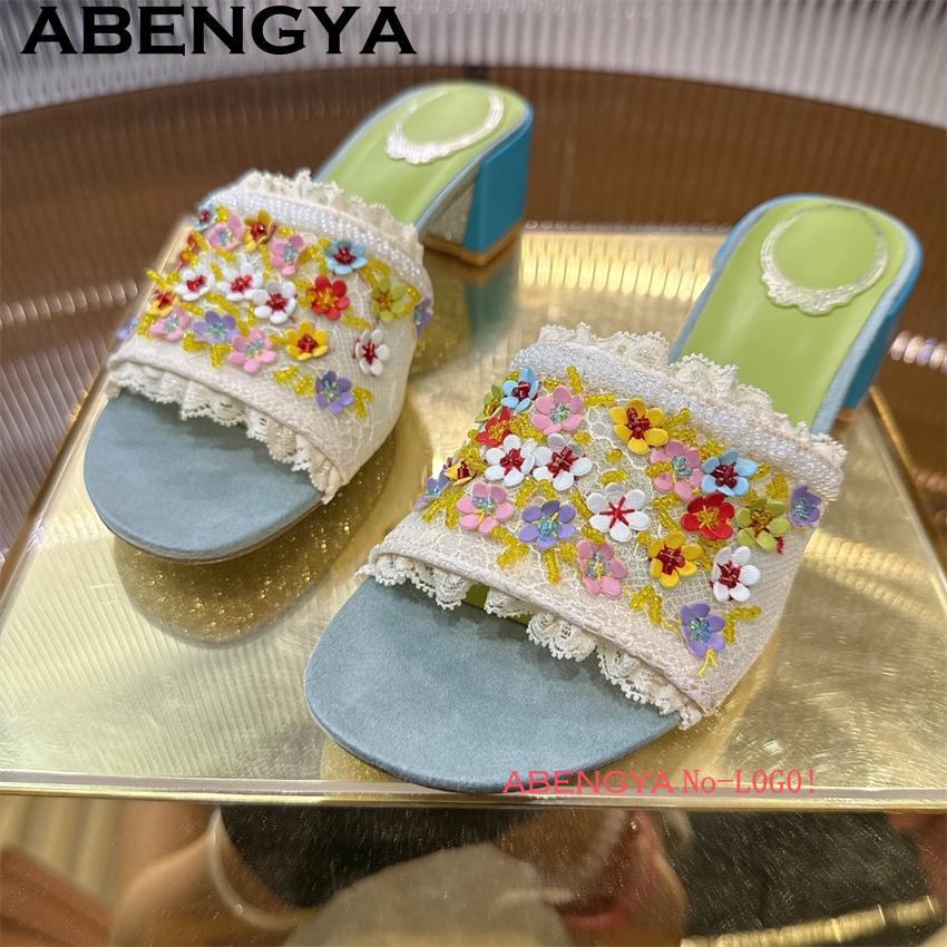 รองเท้าส้นตึกแบบเปิดส้น สไตล์โ - Ethnic Style บทวิจารณ์และราคา