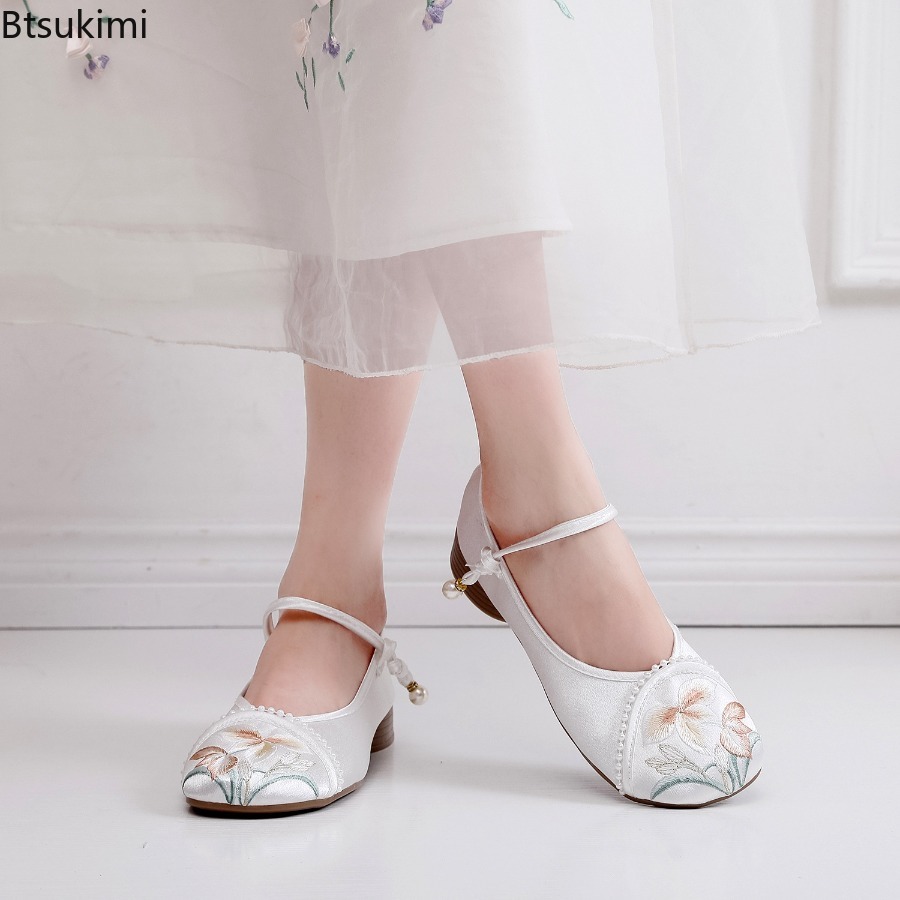 แฟชั่นปักลายสไตล์จีนรองเท้าส้น - Ethnic Fashion For Women บทวิจารณ์และราคา