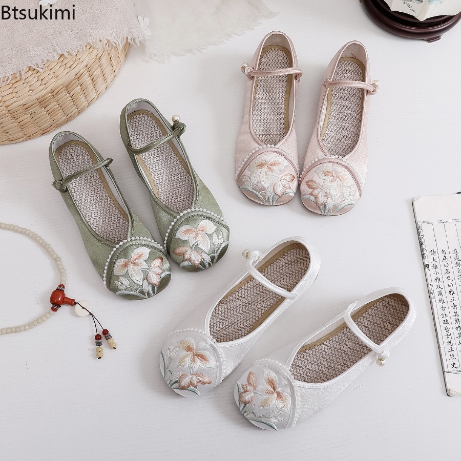 แฟชั่นปักลายสไตล์จีนรองเท้าส้น - Ethnic Fashion For Women บทวิจารณ์และราคา