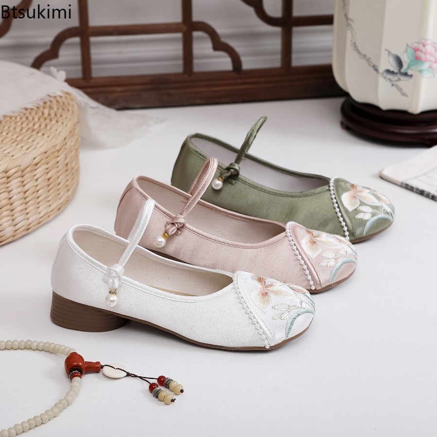 แฟชั่นปักลายสไตล์จีนรองเท้าส้น - Ethnic Fashion For Women บทวิจารณ์และราคา