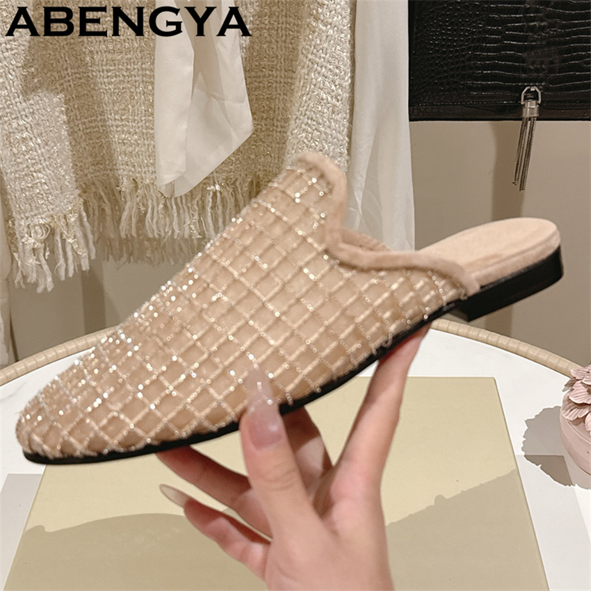 รองเท้าสลิปเปอร์แบบสวมหัวมน ผ้ - Ethnic Fashion For Women บทวิจารณ์และราคา