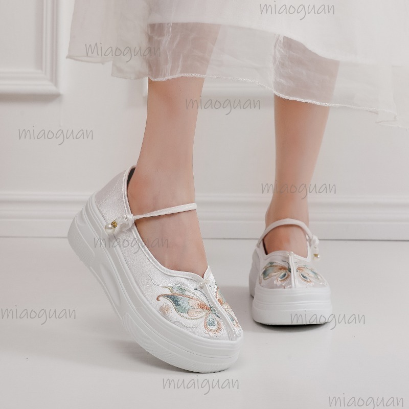 รองเท้าส้นหนาสไตล์จีนสำหรับผู้ - Ethnic Fabric บทวิจารณ์และราคา