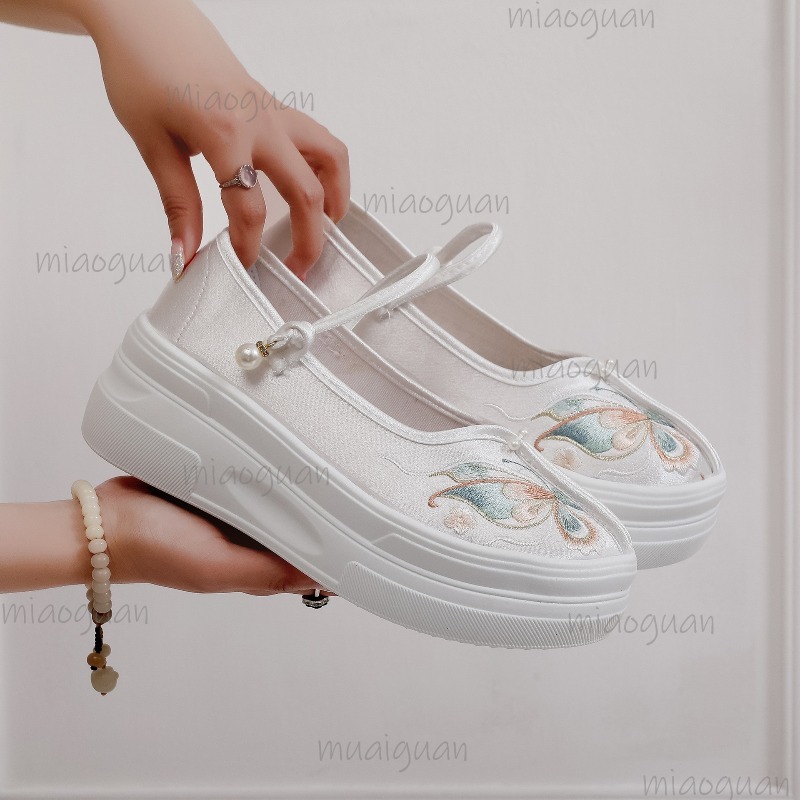 รองเท้าส้นหนาสไตล์จีนสำหรับผู้ - Ethnic Fabric บทวิจารณ์และราคา