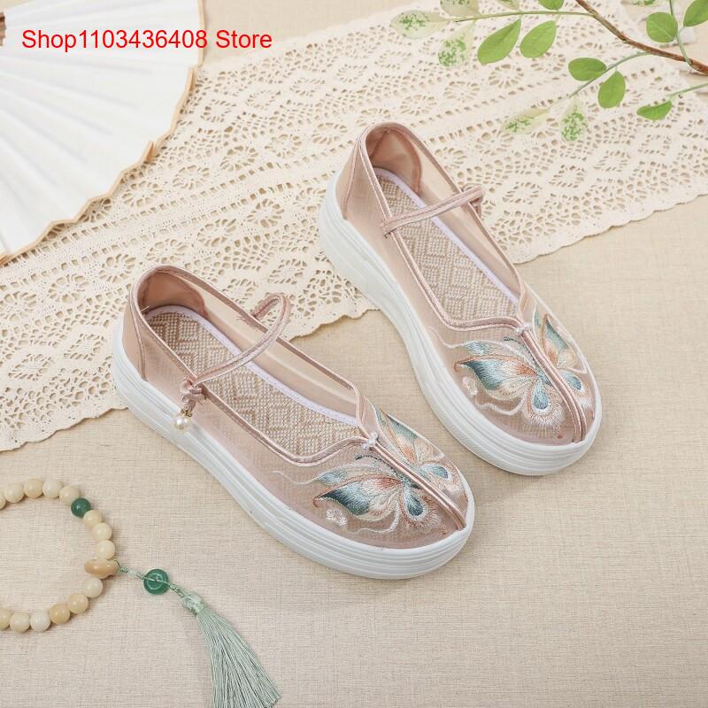 รองเท้าผ้าสไตล์จีนแบบใหม่ พื้น - Ethnic Style บทวิจารณ์และราคา
