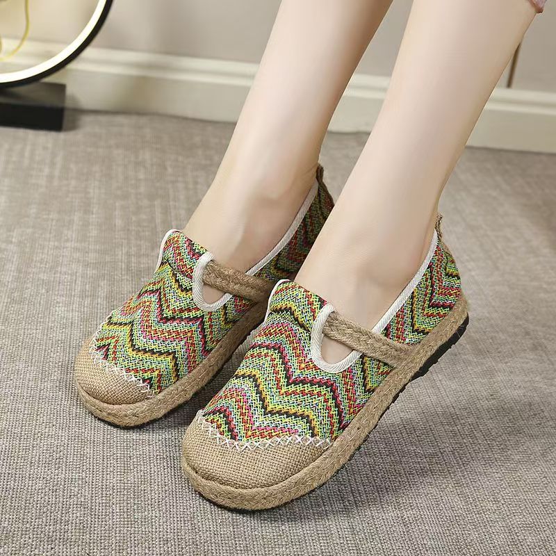 รองเท้าผ้าลายทางสีสันสำหรับผู้ - Ethnic Fabric บทวิจารณ์และราคา