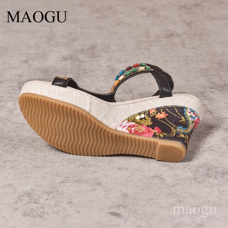 รองเท้าส้นเตารีดประดับลูกปัดลา - Ethnic Fashion For Women บทวิจารณ์และราคา
