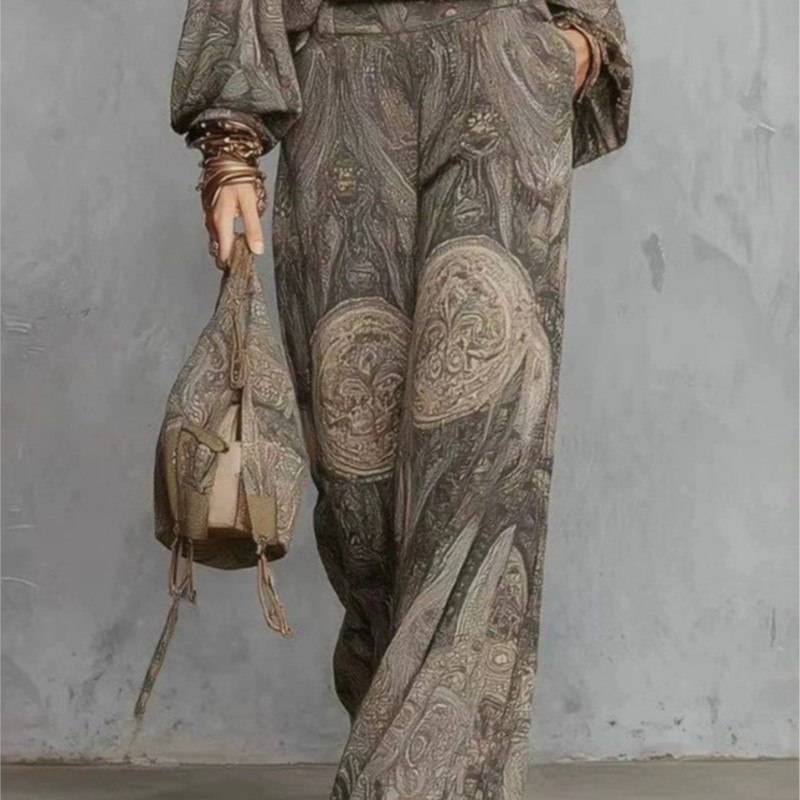 ชุดเซ็ตสองชิ้นลายพิมพ์โบโฮเพสล - Ethnic Fashion Collection บทวิจารณ์และราคา