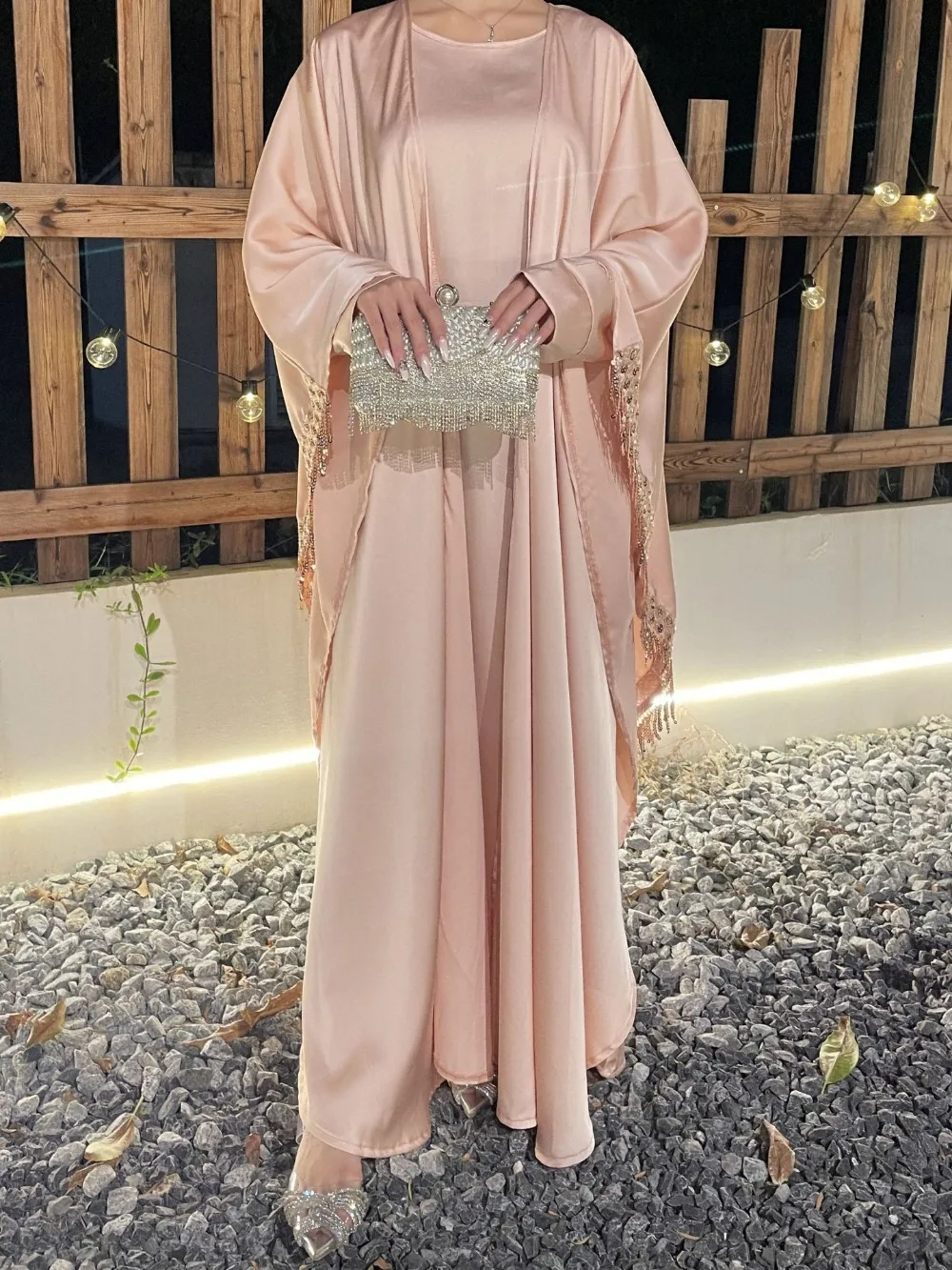 ผู้หญิงมุสลิม Abaya ชุด 2 ชิ้น - Jalabiya Women Arabic บทวิจารณ์และราคา