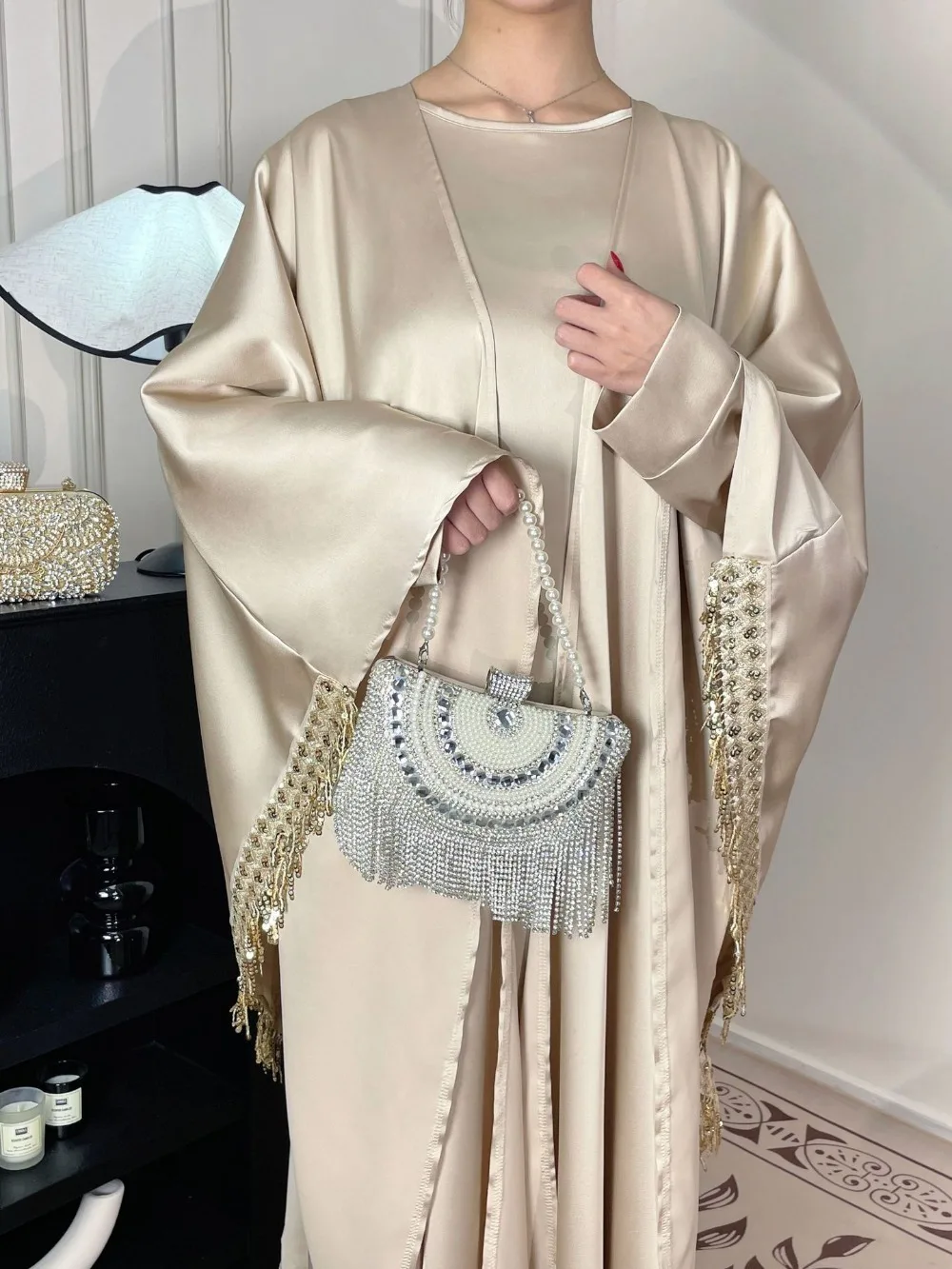 ผู้หญิงมุสลิม Abaya ชุด 2 ชิ้น - Jalabiya Women Arabic บทวิจารณ์และราคา