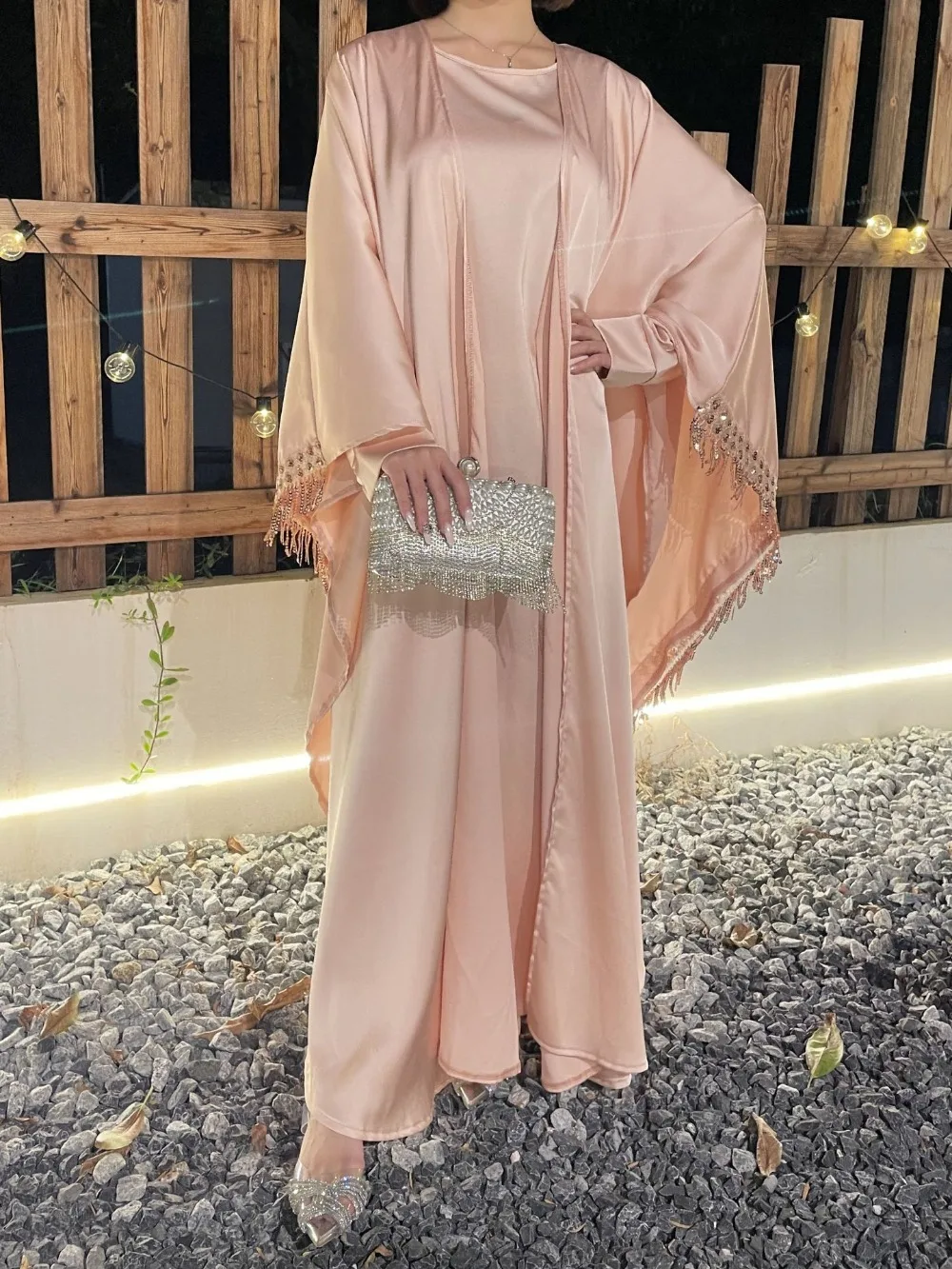 ผู้หญิงมุสลิม Abaya ชุด 2 ชิ้น - Jalabiya Women Arabic บทวิจารณ์และราคา