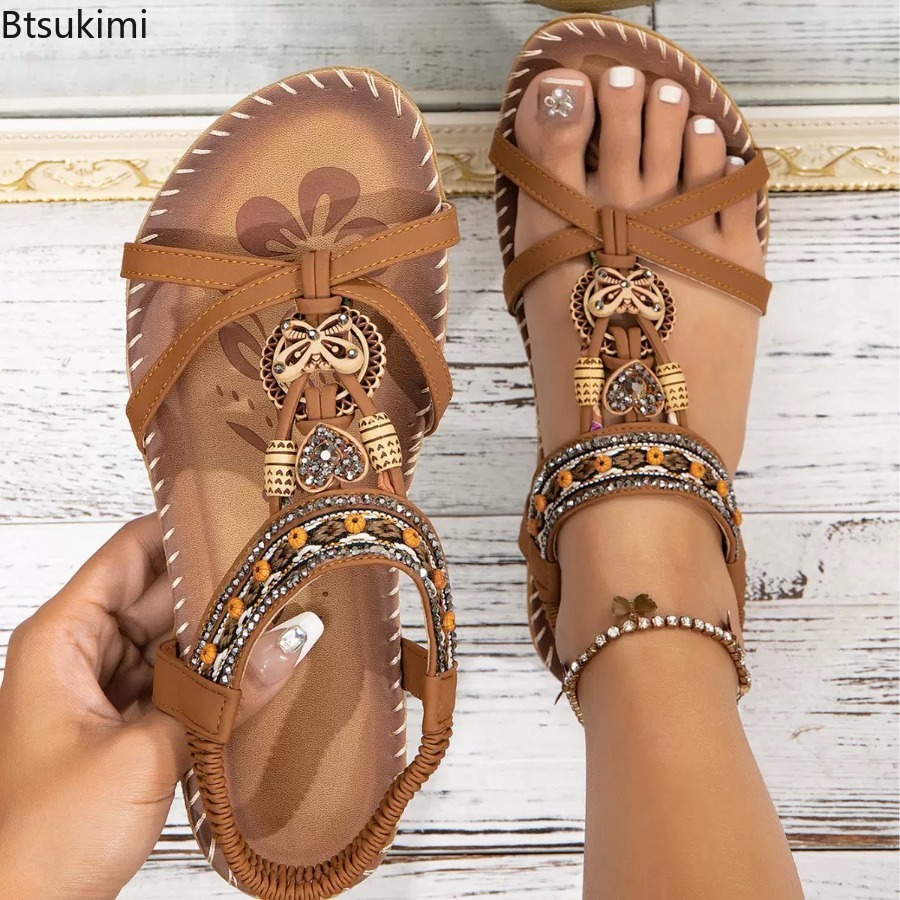 รองเท้าแตะสไตล์โบฮีเมียนสำหรับ - Ethnic Fashion For Women บทวิจารณ์และราคา