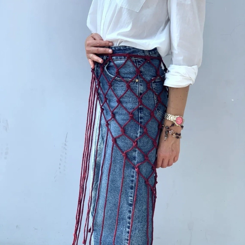 ผ้าคลุมไหล่ลายโบฮีเมียนแบบตาข่ - Ethnic Fashion Designer บทวิจารณ์และราคา