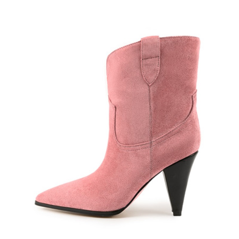 รองเท้าบูทส้นสูงแบบสวมสองสี ดี - Ethnic Fashion For Women บทวิจารณ์และราคา