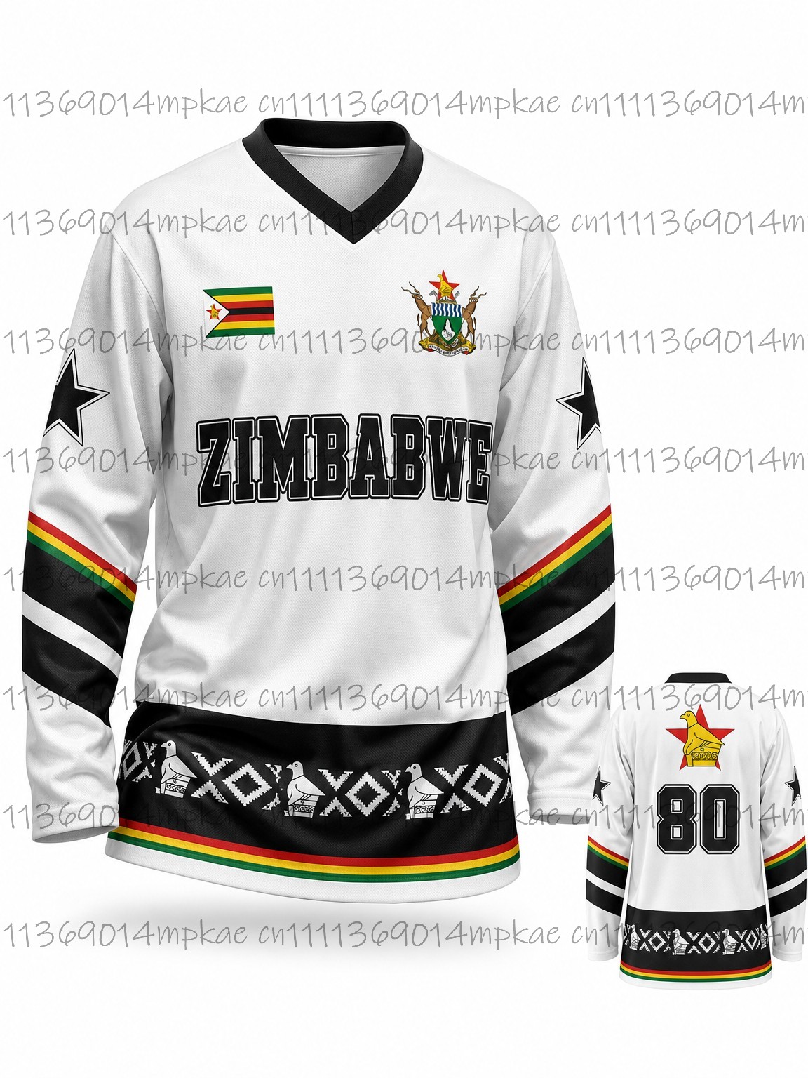 เสื้อยืดแขนยาวคอวีพิมพ์ลายสไตล - Ethnic Style บทวิจารณ์และราคา
